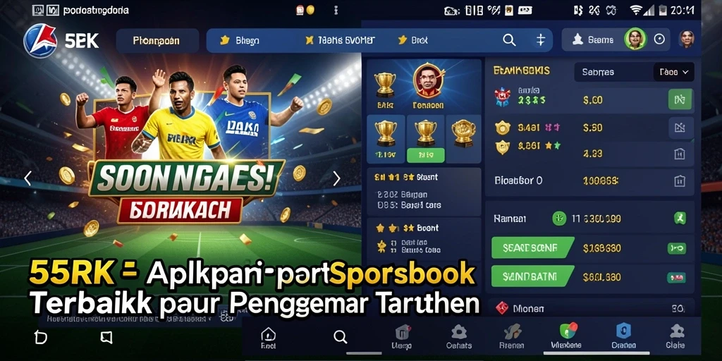 Tampilan utama aplikasi 55RK dengan berbagai pilihan taruhan.