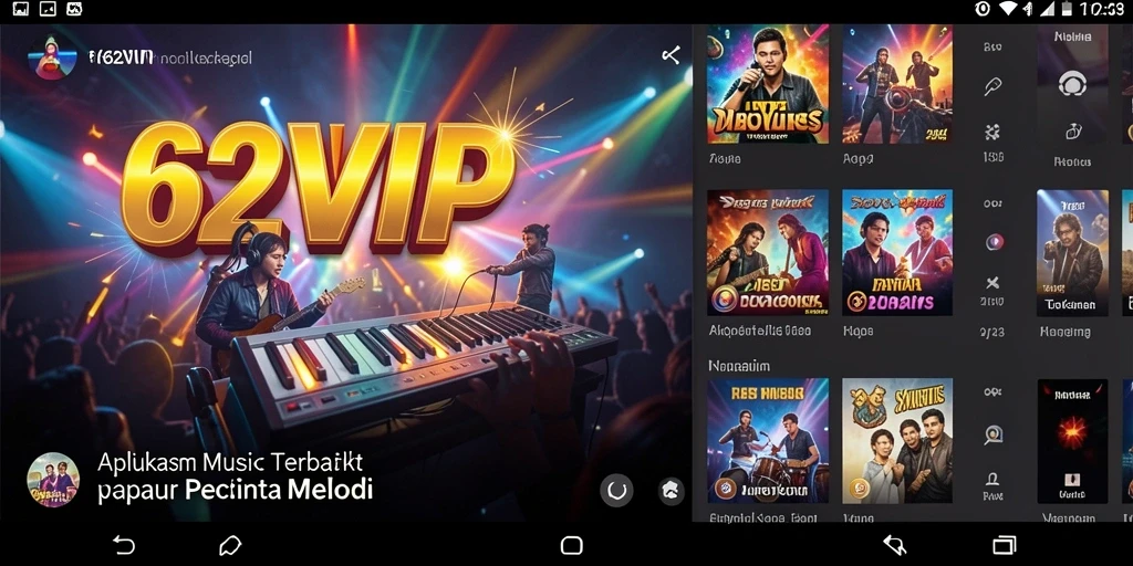 Tampilan gameplay 62VIP menampilkan interaksi dengan musik yang seru.