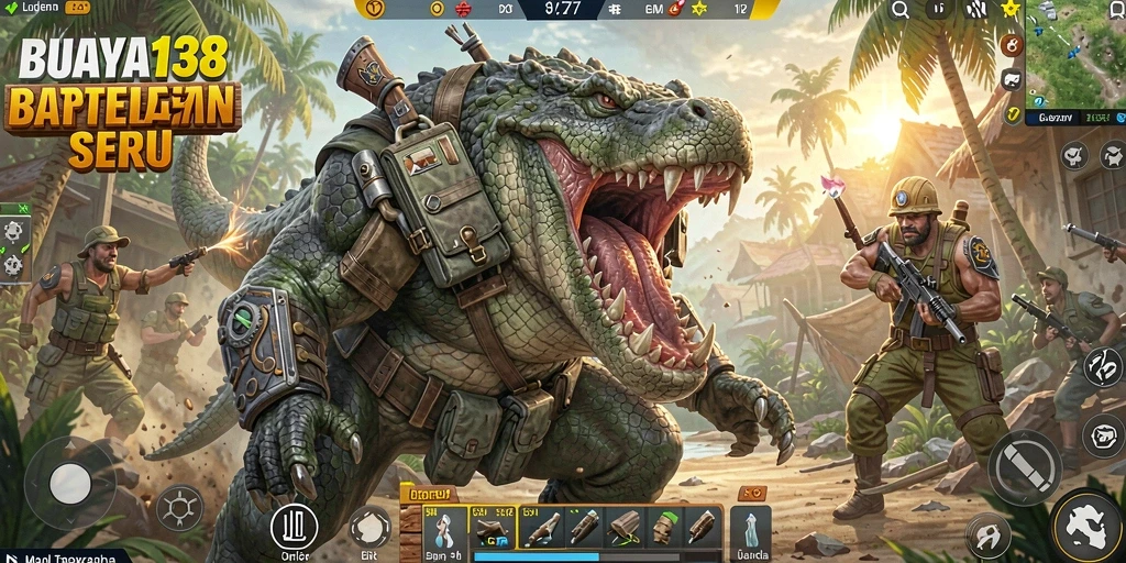 Tangkapan layar gameplay <strong>BUAYA138</strong> menampilkan aksi pertempuran yang mendebarkan.