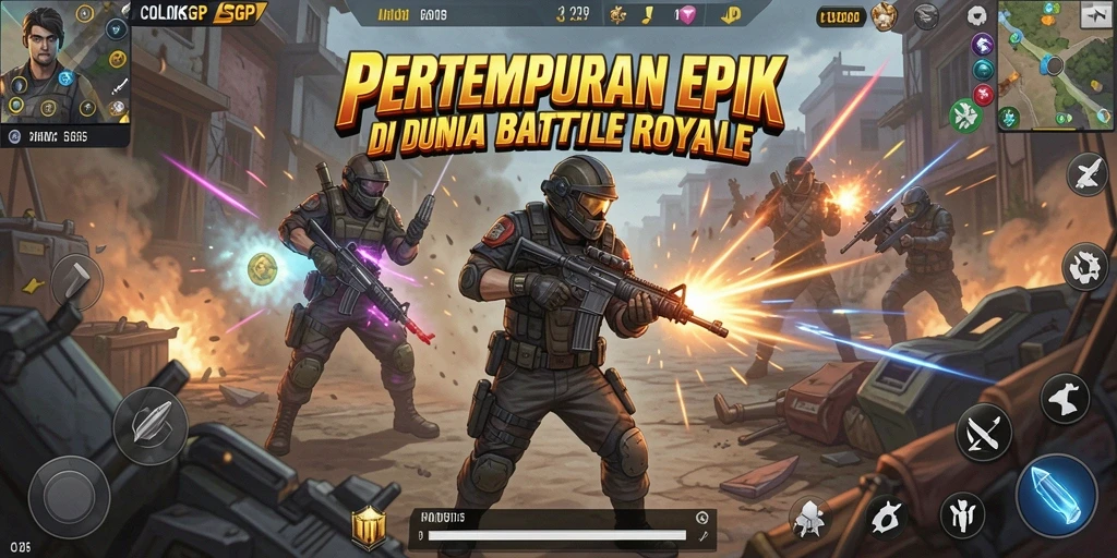 Screenshot utama menampilkan aksi pertempuran intens dalam COLOKSGP.