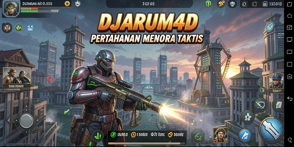 Screenshot gameplay DJARUM4D memperlihatkan pertarungan menara yang mendebarkan.