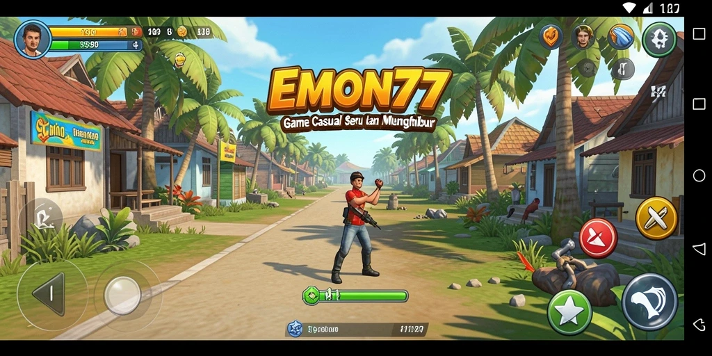 Tampilan grafik menarik dari gameplay EMON77 yang menyenangkan.