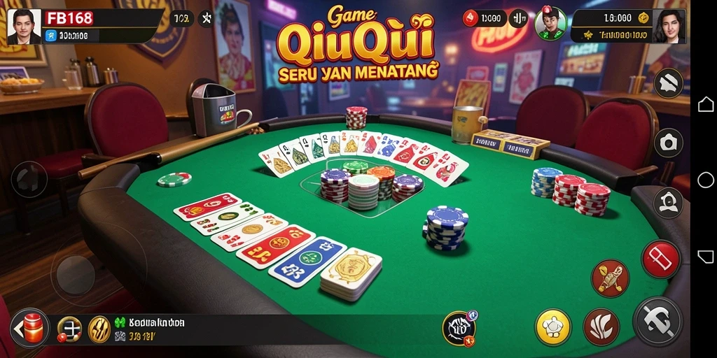 Screenshot dari gameplay QiuQiu FB168 yang mendebarkan.