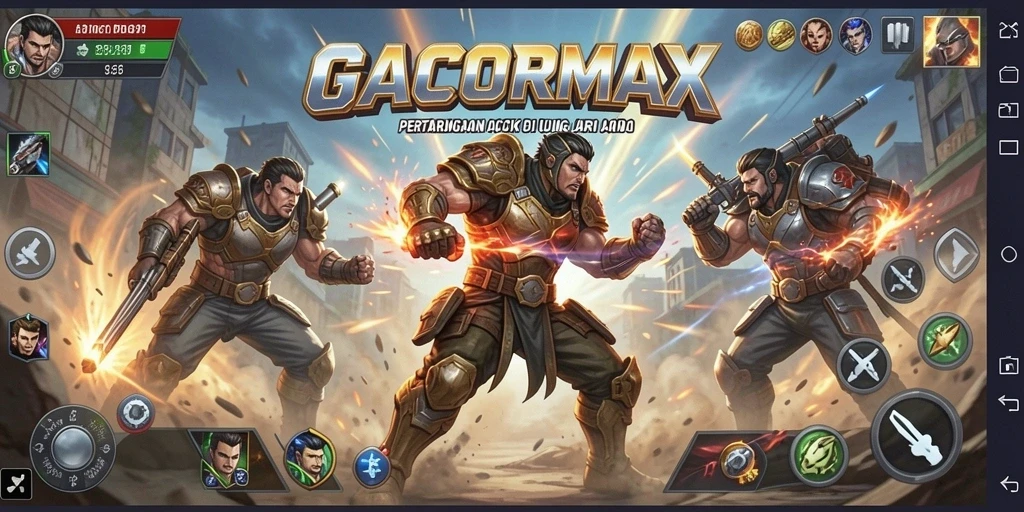 Tampilan gameplay GACORMAX dengan aksi pertarungan yang mendebarkan.