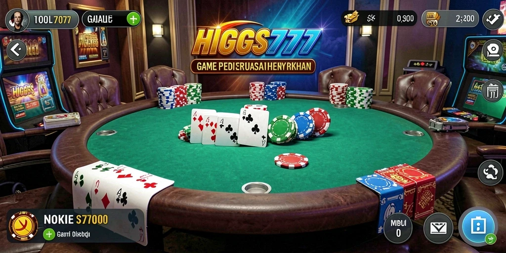 Tampilan gameplay seru HIGGS777 dalam permainan Poker yang mengasyikkan.