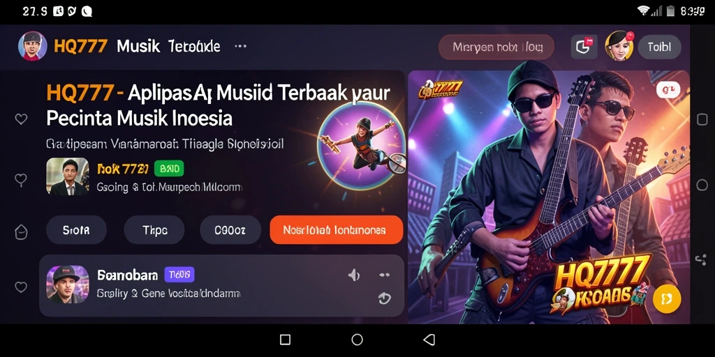 Tampilan menarik dari gameplay HQ777 dengan berbagai alat musik.