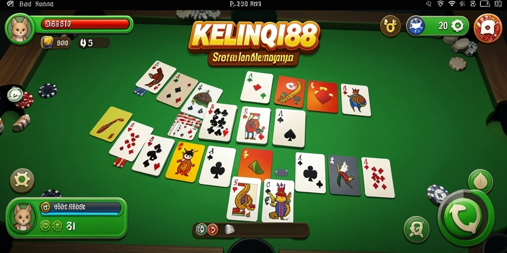Tampilan gameplay KELINCI88 dengan suasana bermain Gaple.