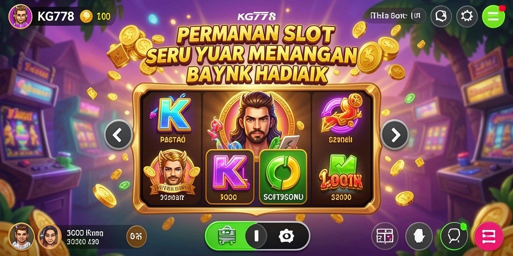 Tampilan epik dari permainan slot KG778 saat memutar gulungan.