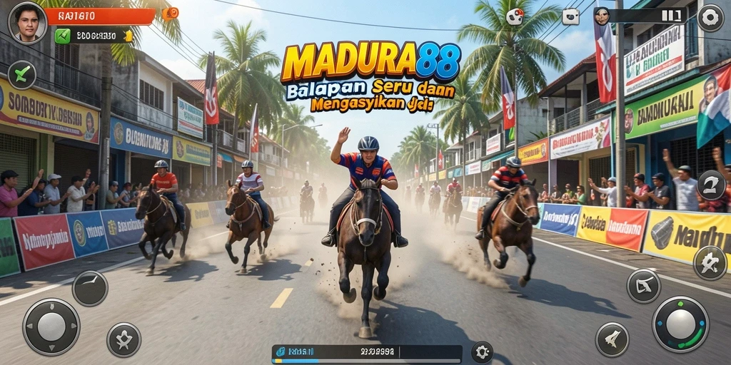 Gameplay <strong>MADURA88</strong> yang mendebarkan dengan aksi balapan cepat.