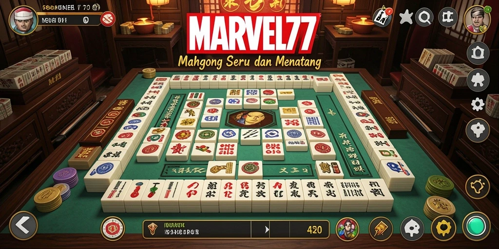 Tampilan permainan MARVEL77 yang menarik dengan elemen Mahjong yang klasik.