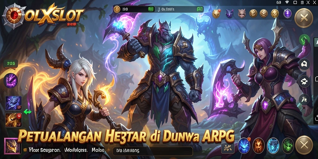 Gameplay ARPG menegangkan di OLXSLOT dengan karakter yang beraksi.
