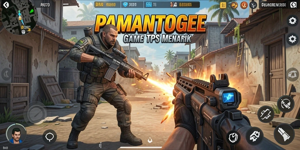 Tampilan screenshot PAMANTOGEL menampilkan aksi seru gameplay TPS.