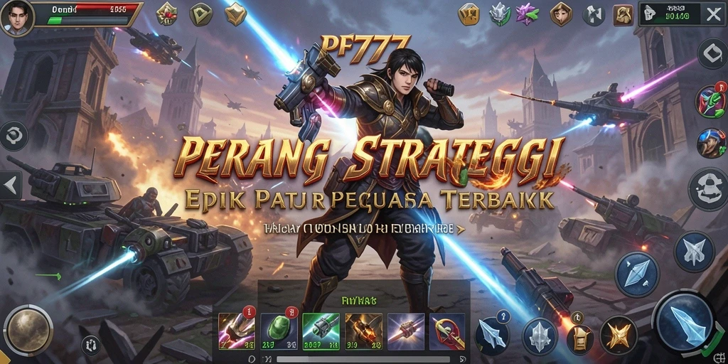 Screenshot utama PF777 menampilkan aksi pertempuran strategis yang mendebarkan.