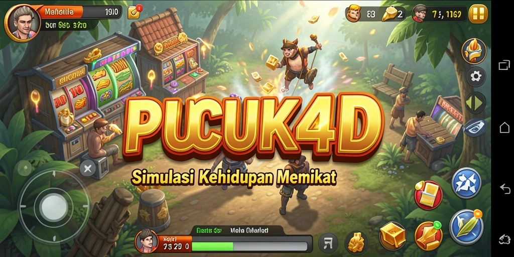 Tampilan gameplay <strong>PUCUK4D</strong> dengan interaksi karakter yang menarik.