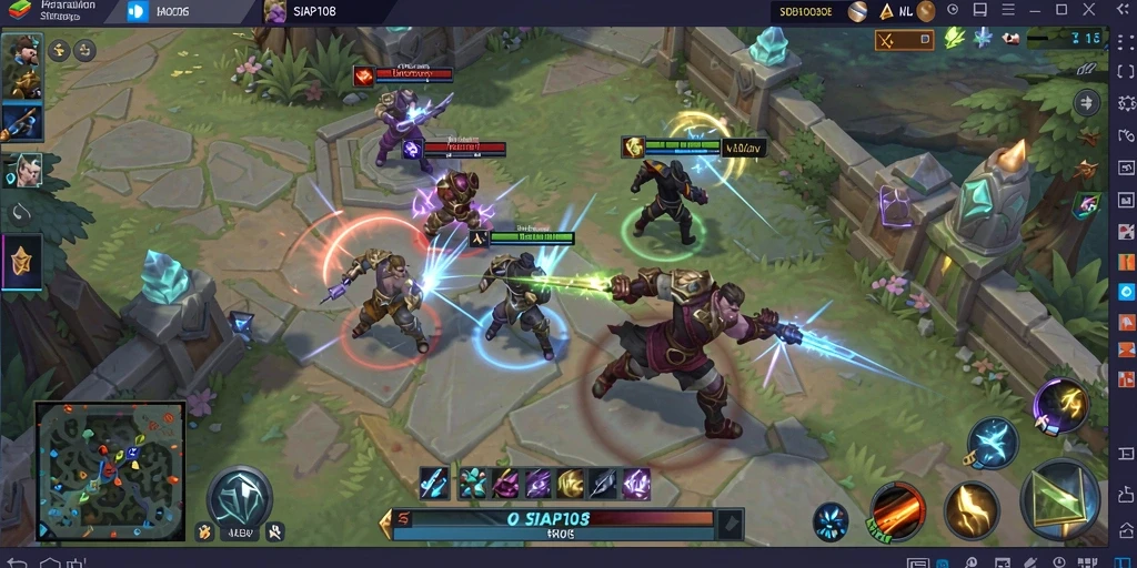 Screenshot gameplay SIAP108 dengan aksi pertempuran seru dan karakter unik.