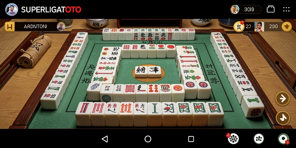 Tampilan permainan SUPERLIGATOTO dengan level Mahjong yang menarik.