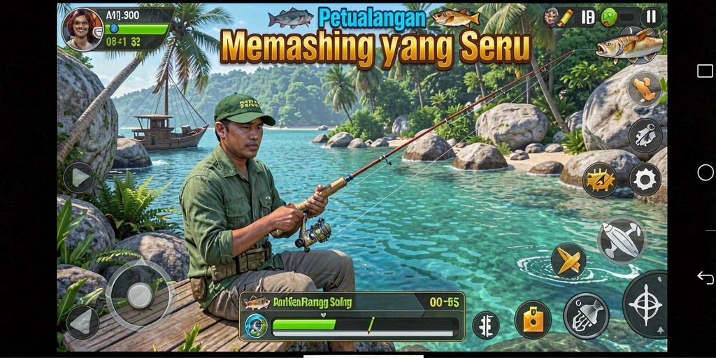 Tampilan gameplay menarik dari T6 saat menangkap ikan.