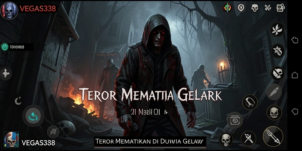 Tangkapan layar gameplay <strong>VEGAS338</strong> menampilkan suasana mencekam dan menakutkan yang dihadapi pemain.